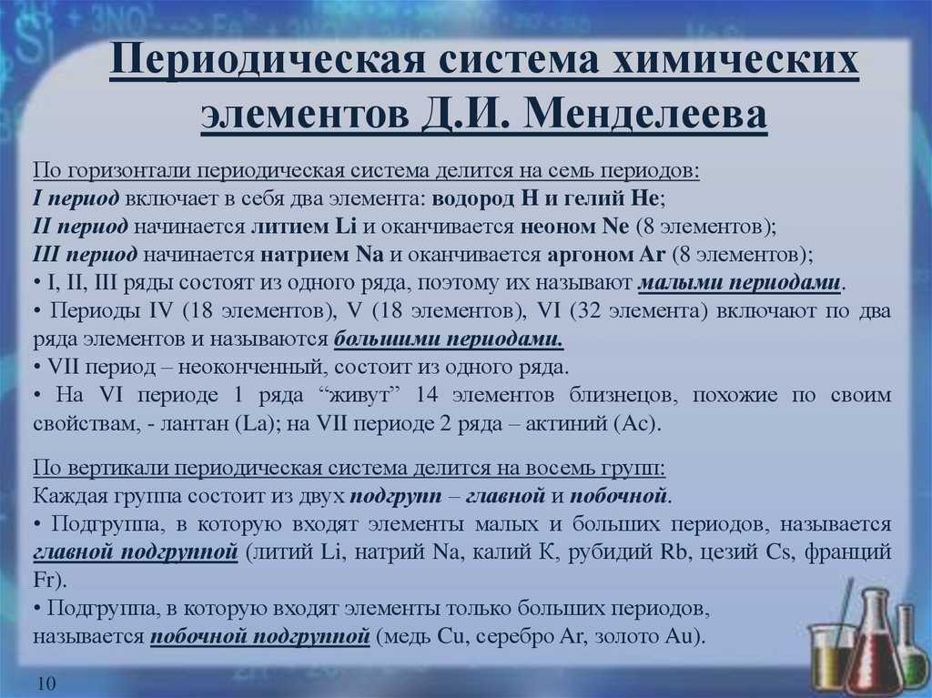 Периодический закон и периодическая система химических элементов д.и. менделеева – himi4ka