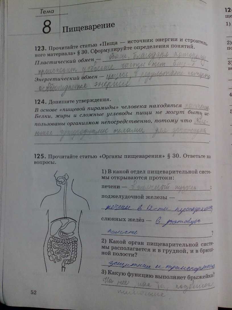 Гдз - онлайн ответы по биологии за 7 класс пасечник рабочая тетрадь линия жизни