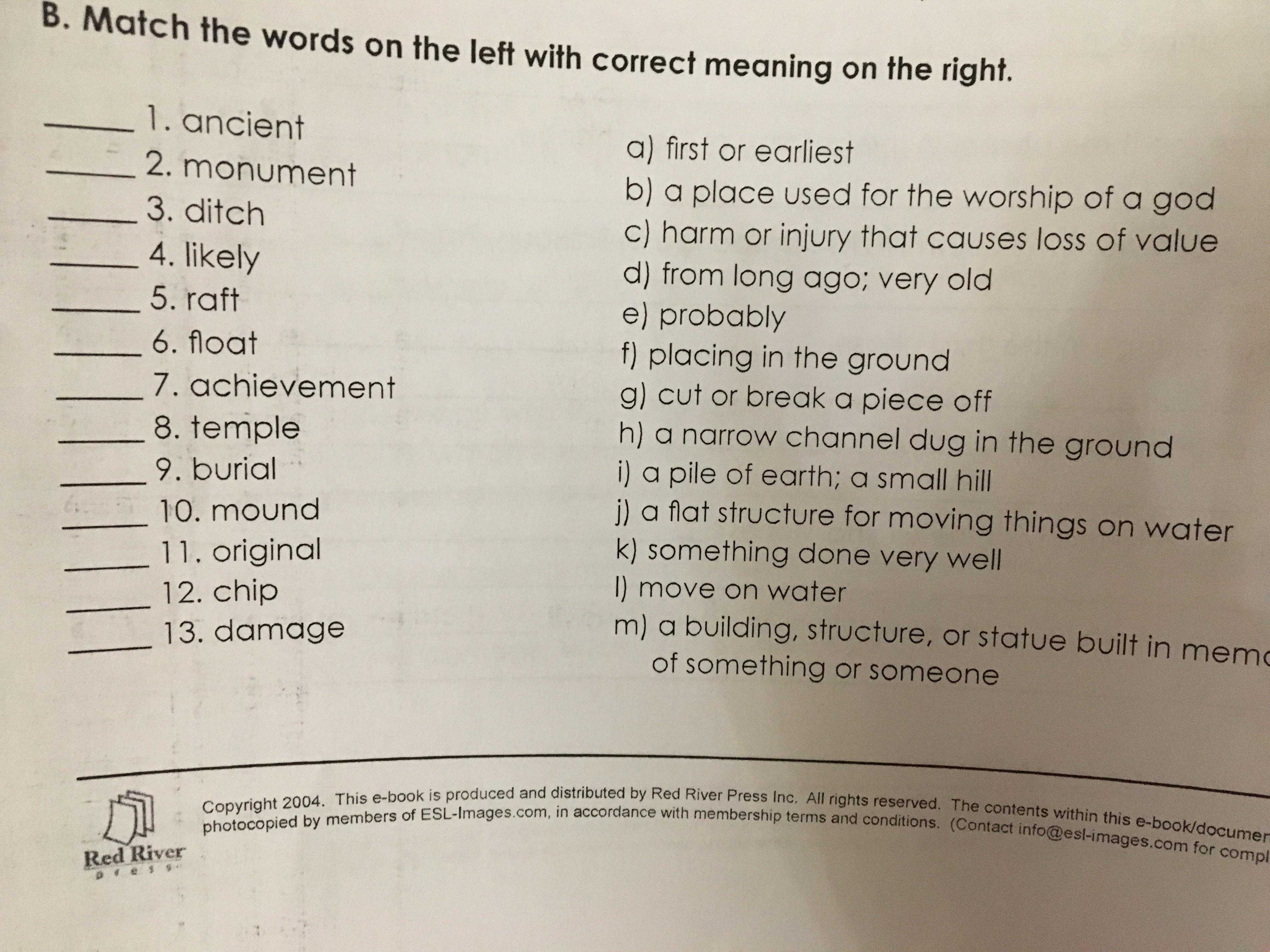 Task 2. match the words.   1. mop2. tree-lined3. press4. starea) the floorb) out of the windowc) - новая школа