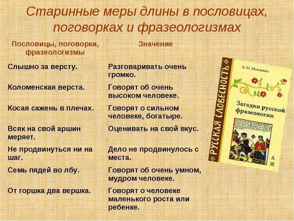 Пословицы в которых упоминаются старинные меры - сборник